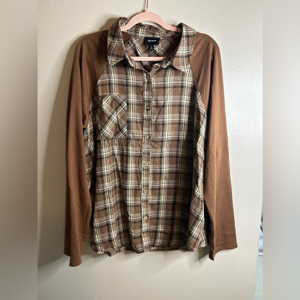 Heyson Plaid‎ Western Style Top Size 1XL